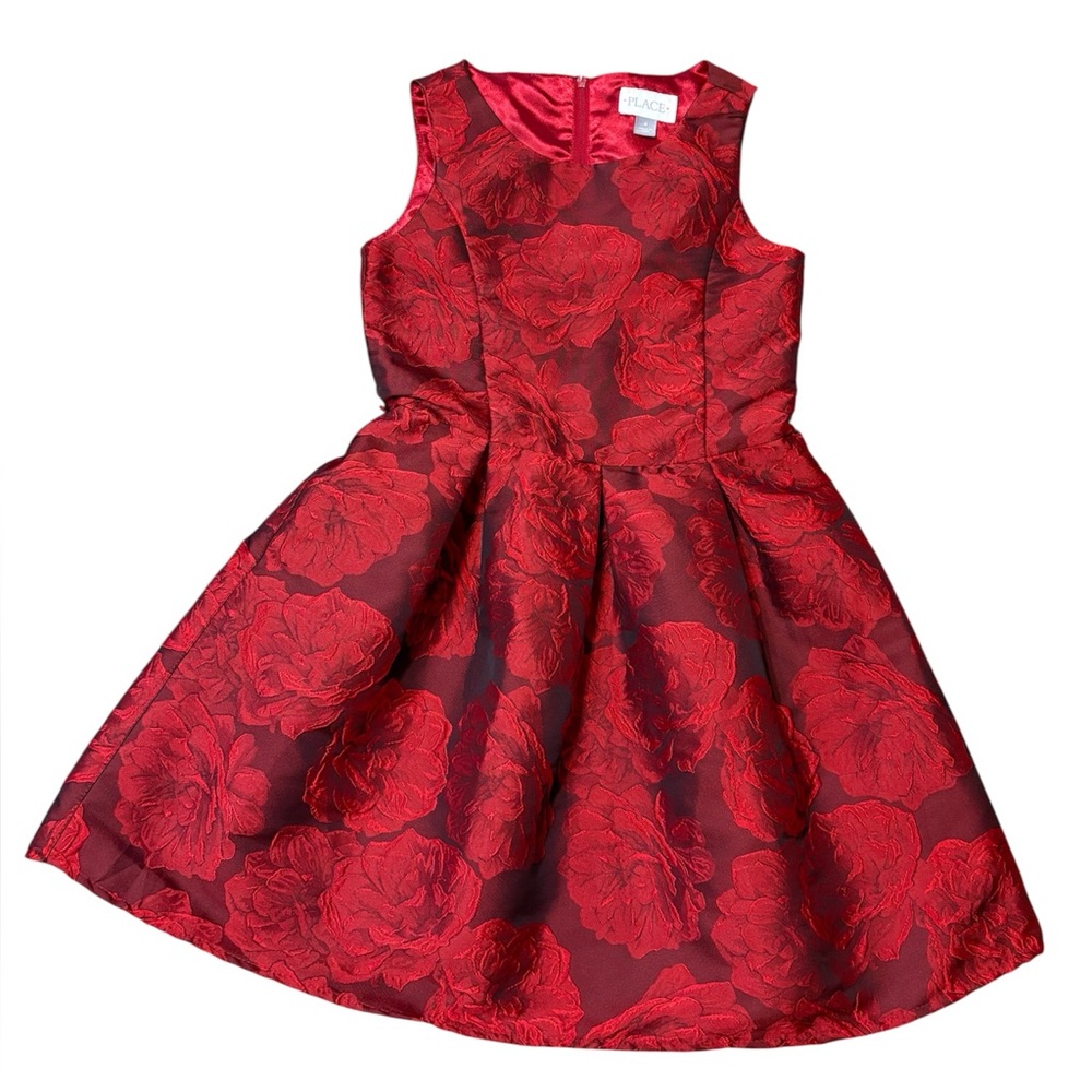 Place Red Floral Formal Dress